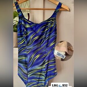 Christina Vibrant Blue and Yellow Swimsuit